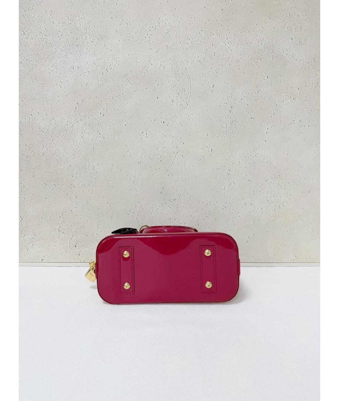 LOUIS VUITTON Красная сумка с короткими ручками из лакированной кожи, фото 5