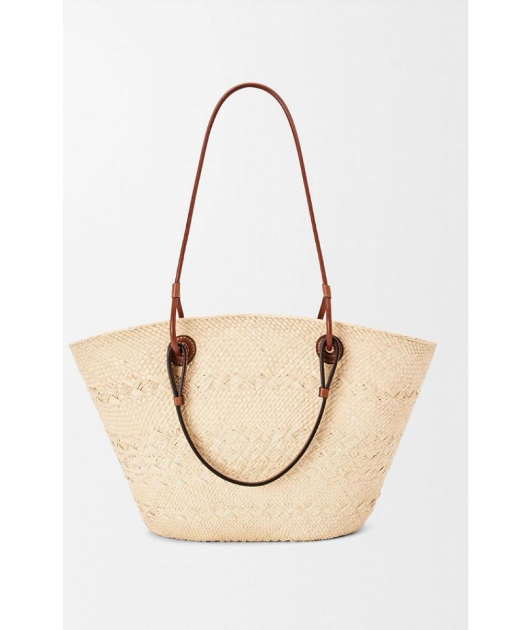LOEWE Бежевая пляжная сумка, фото 3