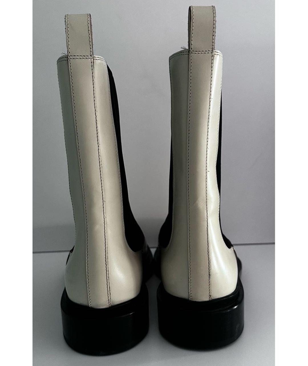 JIL SANDER Бежевые кожаные ботинки, фото 4