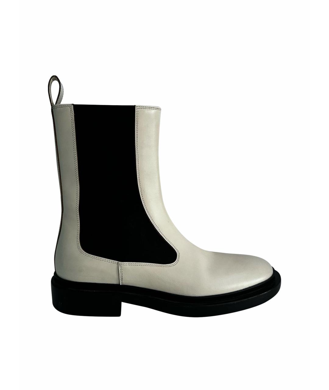 JIL SANDER Бежевые кожаные ботинки, фото 1