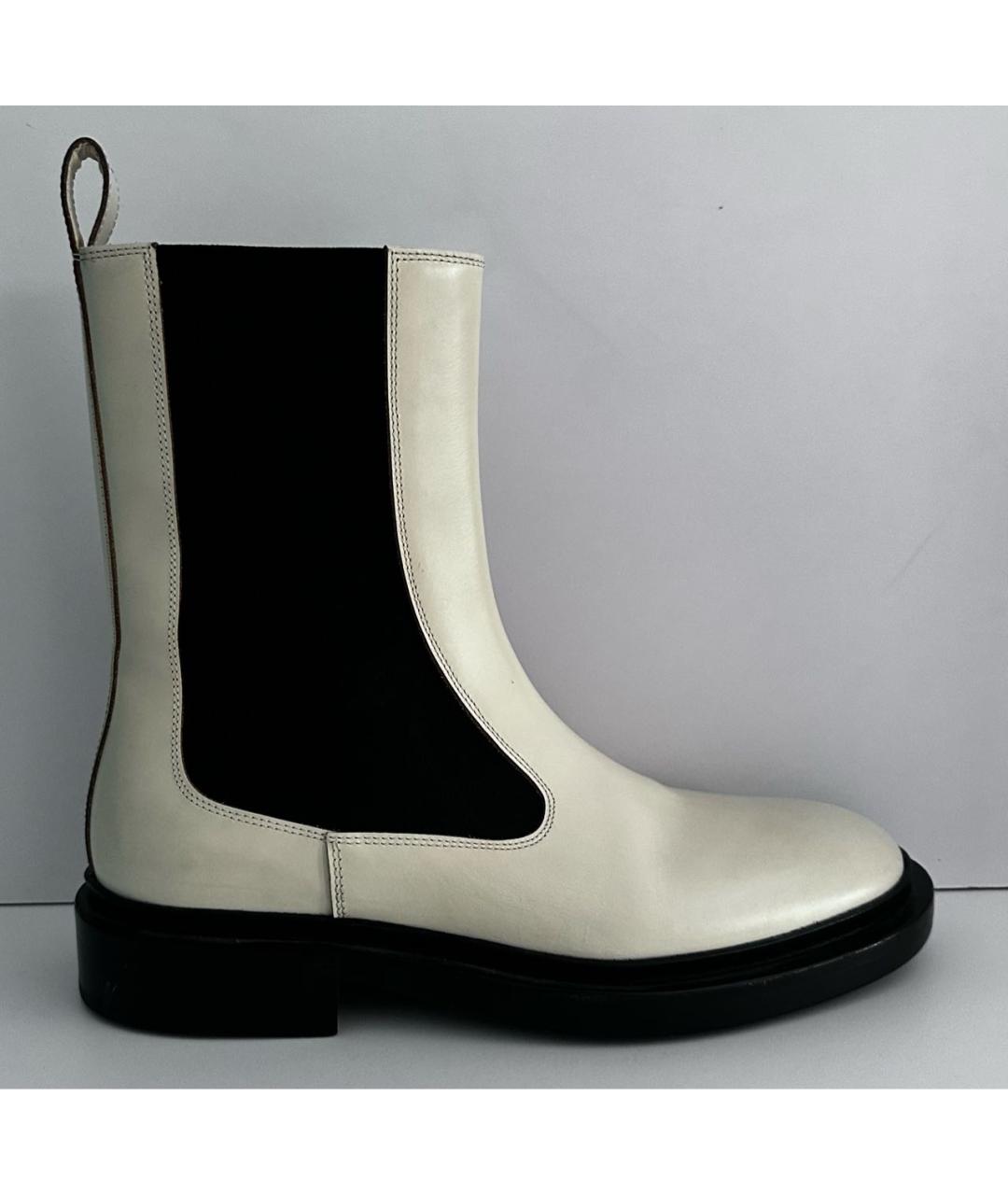 JIL SANDER Бежевые кожаные ботинки, фото 5