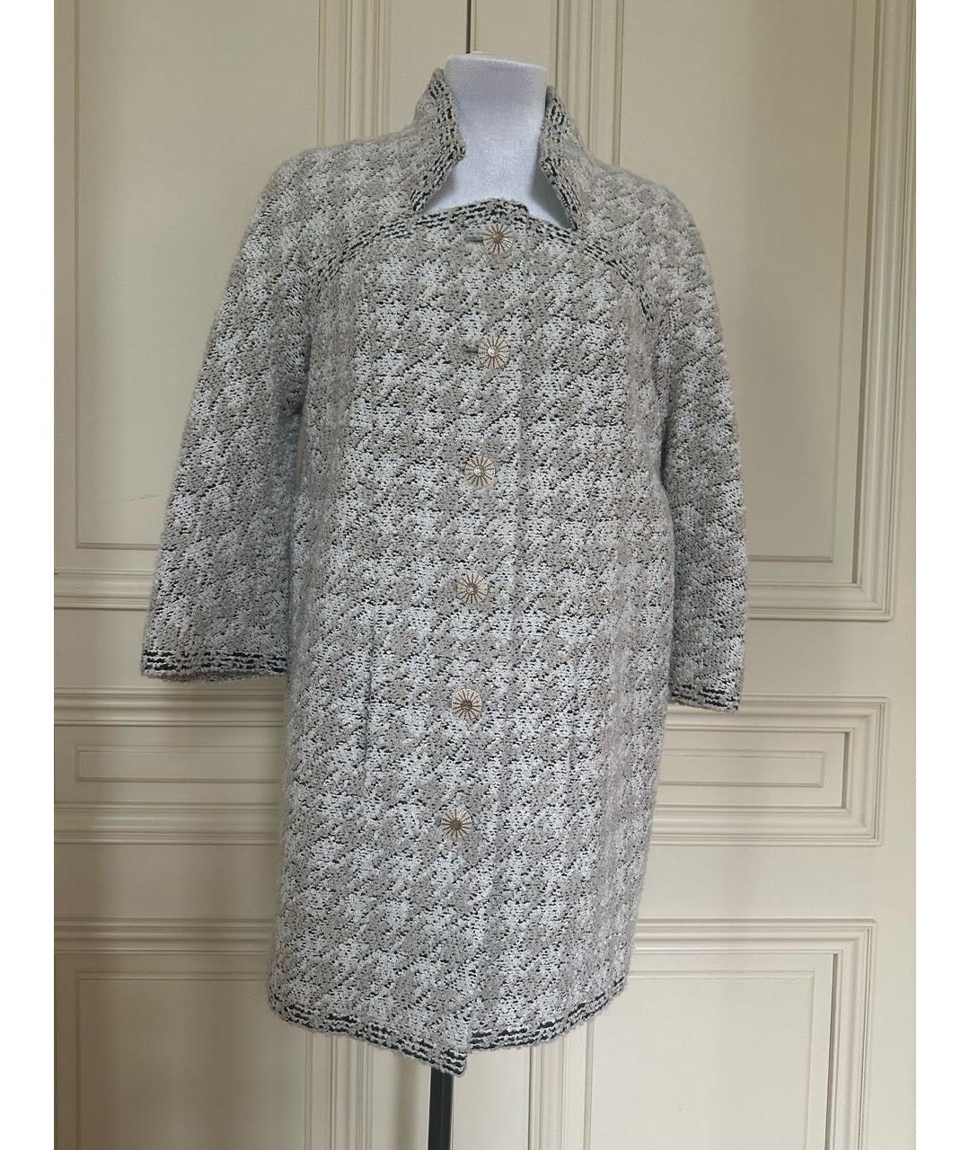 CHANEL Серое твидовое пальто, фото 5