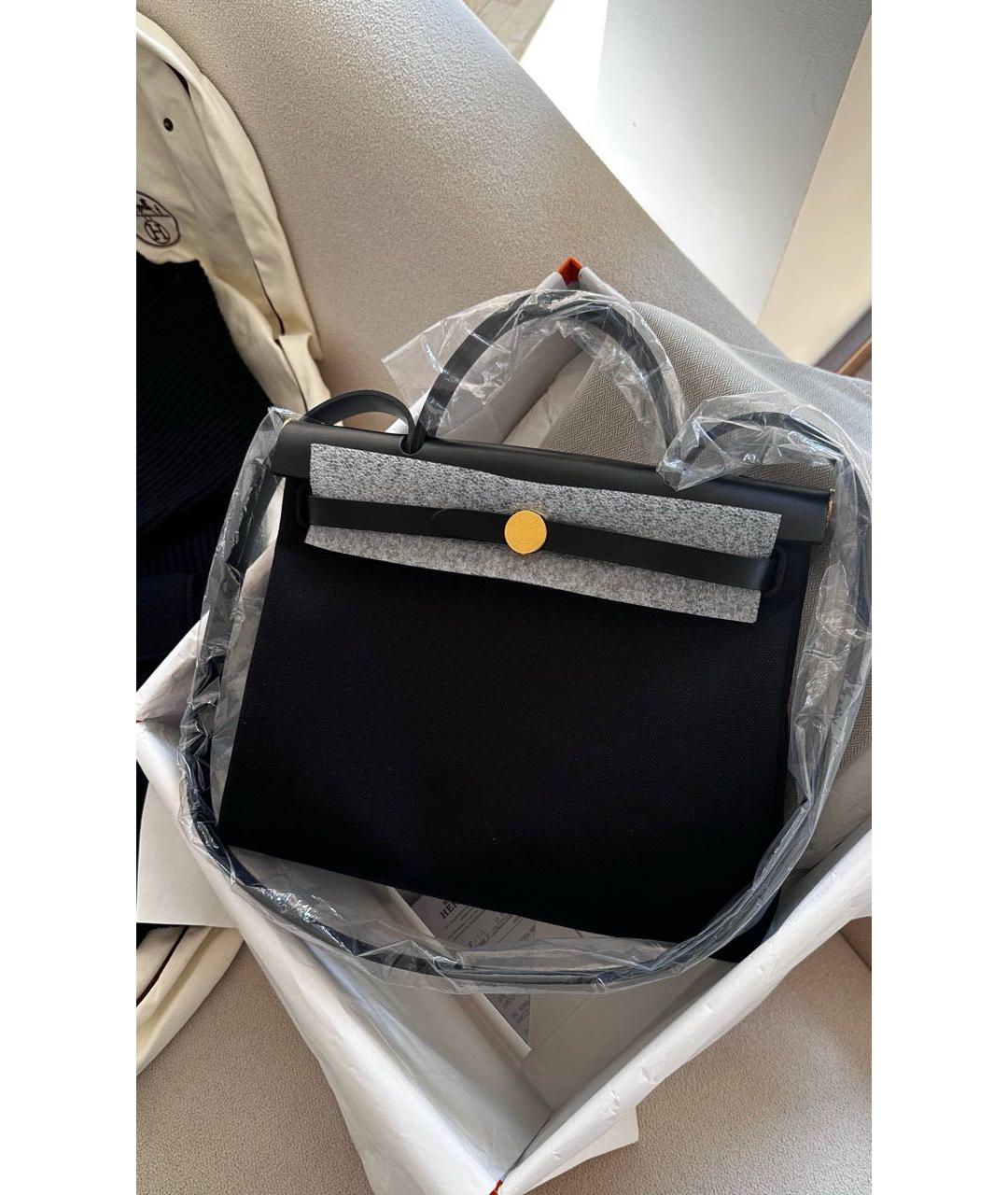 HERMES Черная тканевая сумка через плечо, фото 3