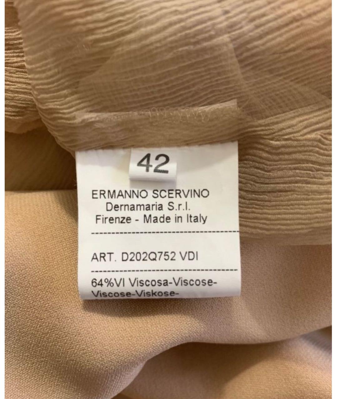 ERMANNO SCERVINO Бежевое вискозное повседневное платье, фото 3