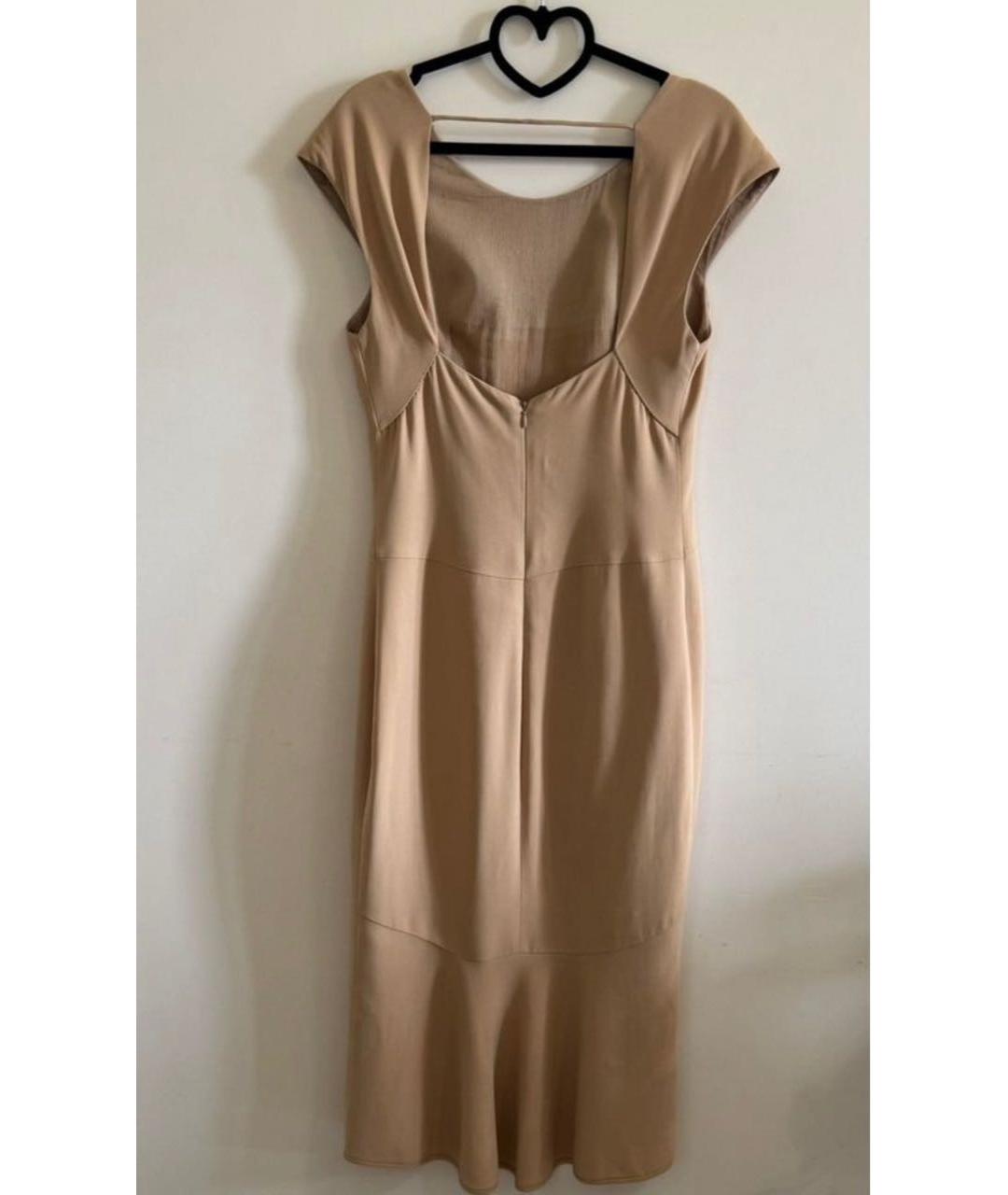 ERMANNO SCERVINO Бежевое вискозное повседневное платье, фото 2