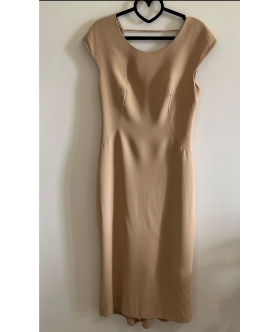 ERMANNO SCERVINO Бежевое вискозное повседневное платье, фото 6