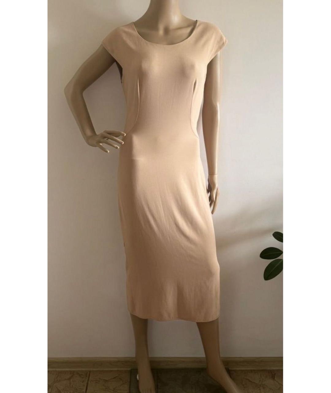 ERMANNO SCERVINO Бежевое вискозное повседневное платье, фото 4