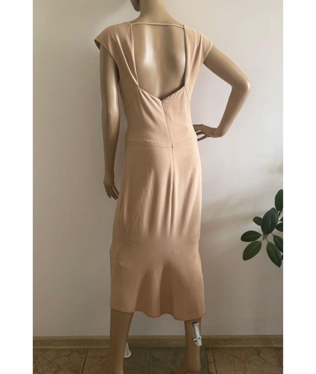 ERMANNO SCERVINO Бежевое вискозное повседневное платье, фото 5
