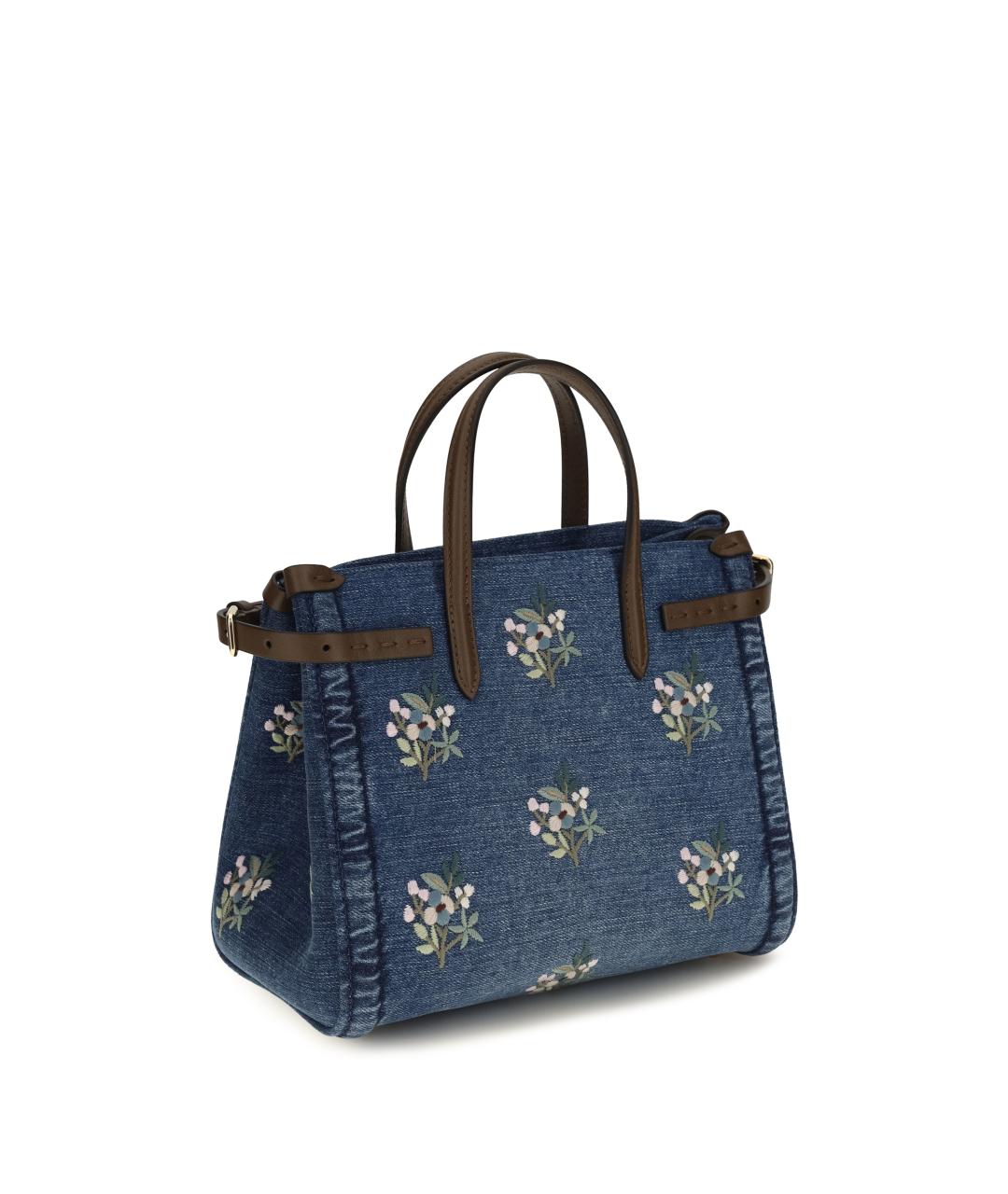VALENTINO Синяя хлопковая сумка с короткими ручками, фото 3