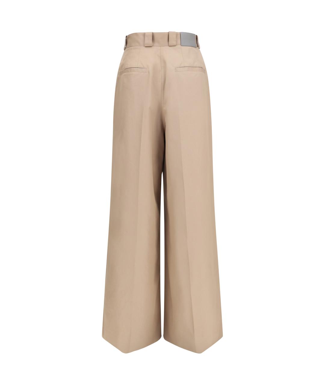 BALENCIAGA Бежевые хлопковые прямые брюки, фото 2