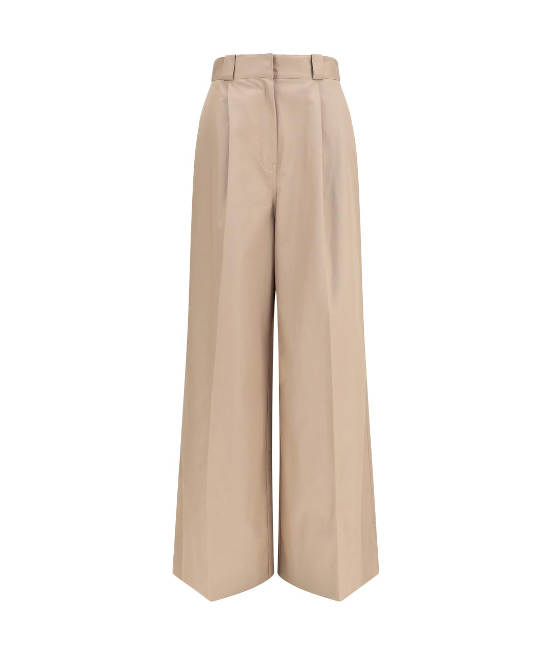 BALENCIAGA Бежевые хлопковые прямые брюки, фото 1