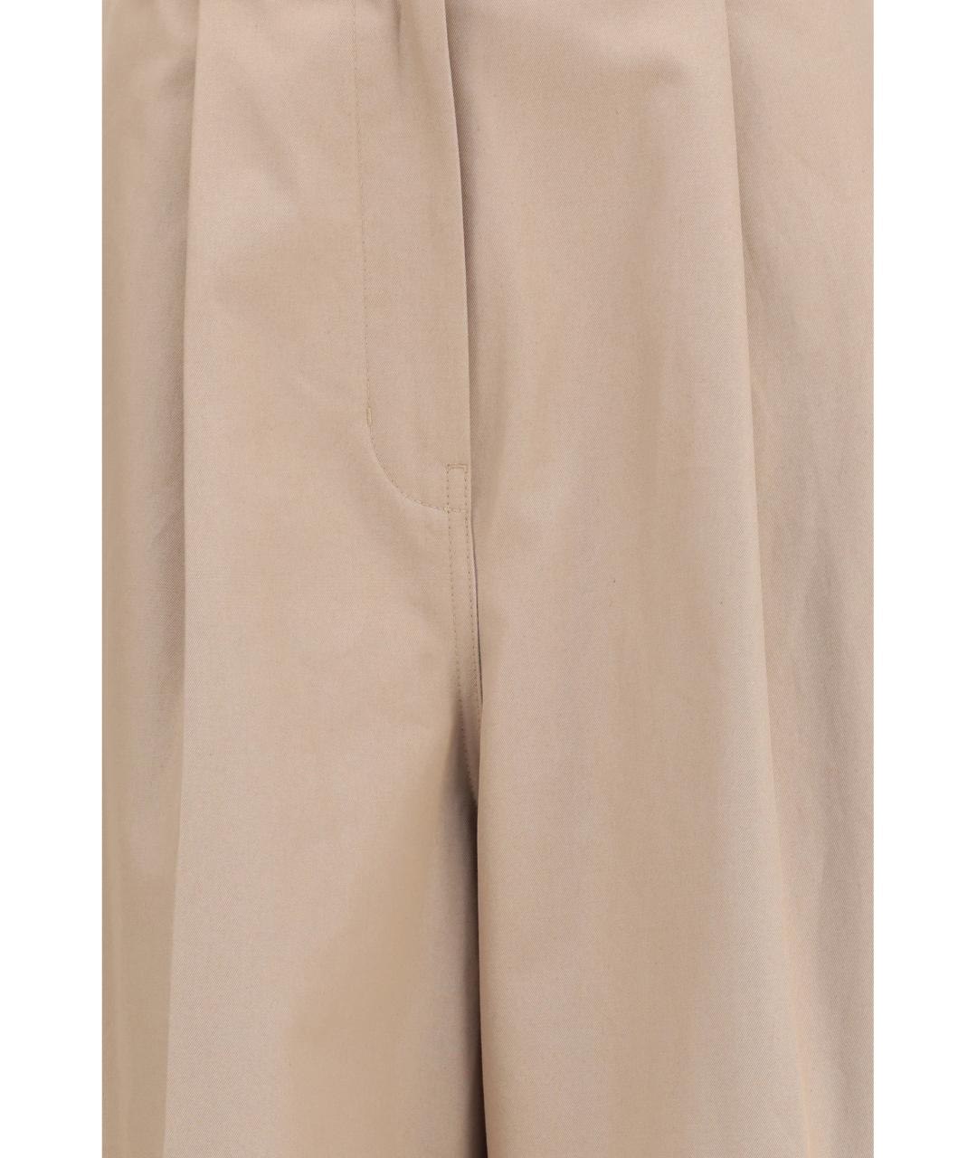 BALENCIAGA Бежевые хлопковые прямые брюки, фото 3