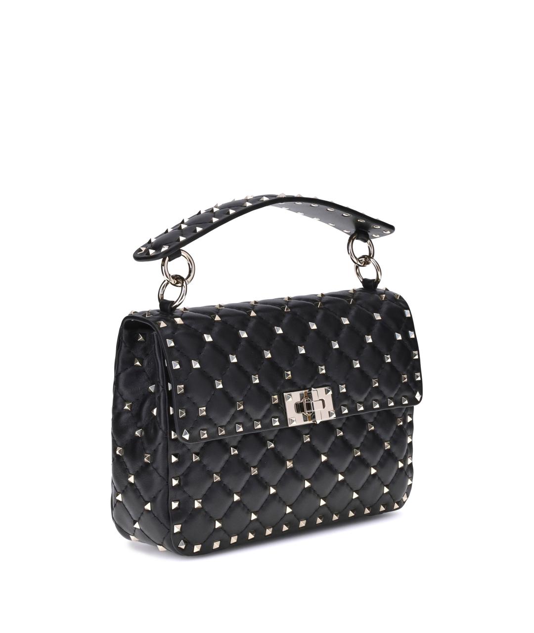 VALENTINO Черная кожаная сумка через плечо, фото 2