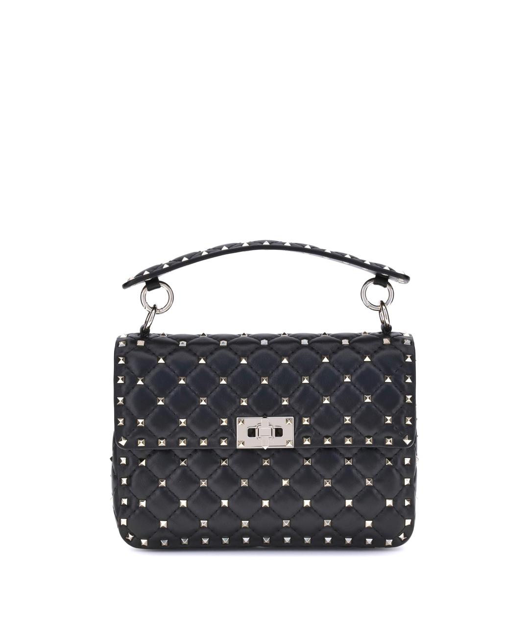 VALENTINO Черная кожаная сумка через плечо, фото 1