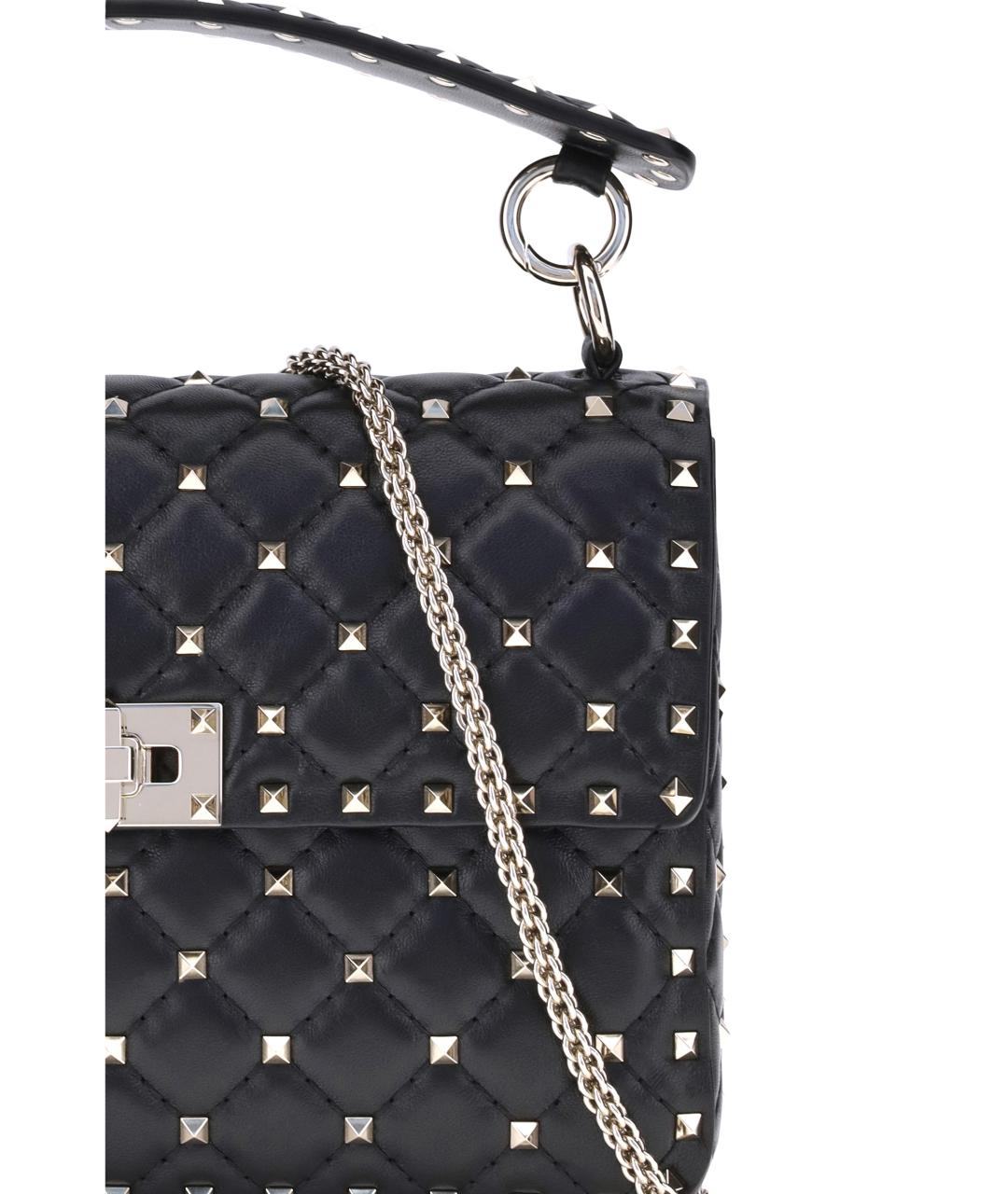 VALENTINO Черная кожаная сумка через плечо, фото 4