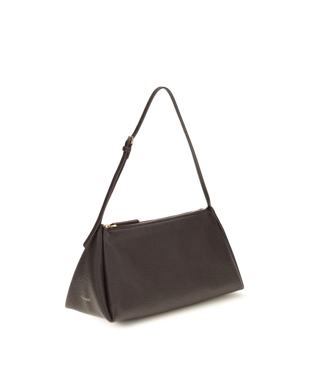 CALVIN KLEIN Коричневая кожаная сумка через плечо, фото 2