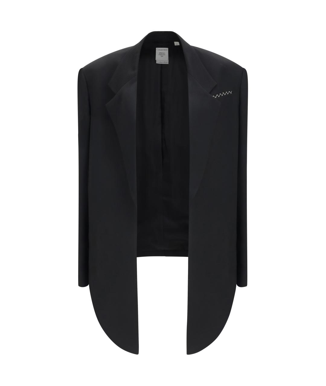 CALVIN KLEIN Черный вискозный жакет/пиджак, фото 1