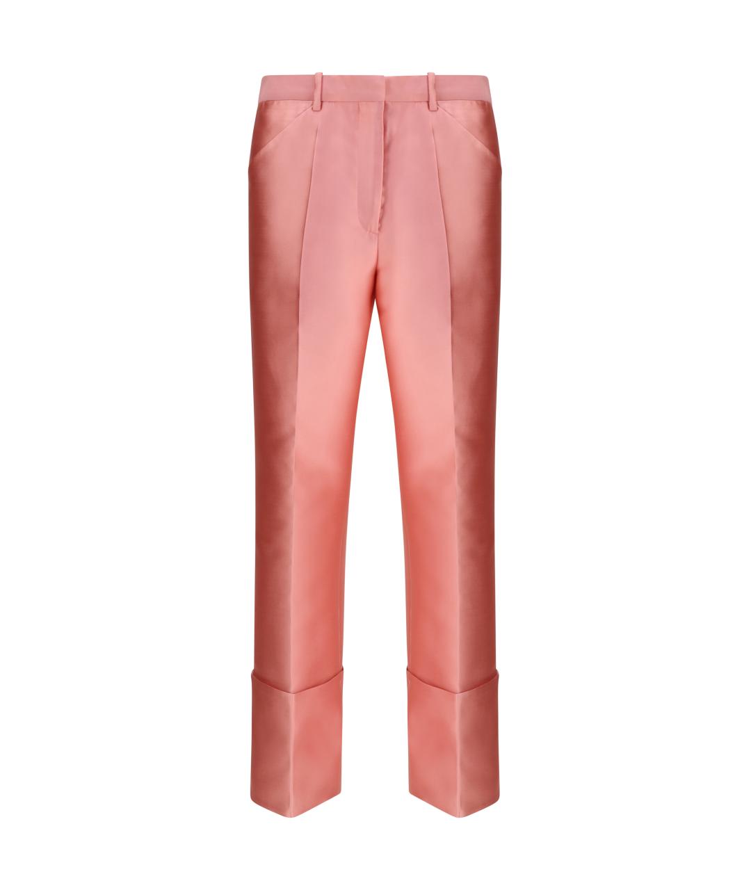 CALVIN KLEIN Розовые полиэстеровые прямые брюки, фото 1