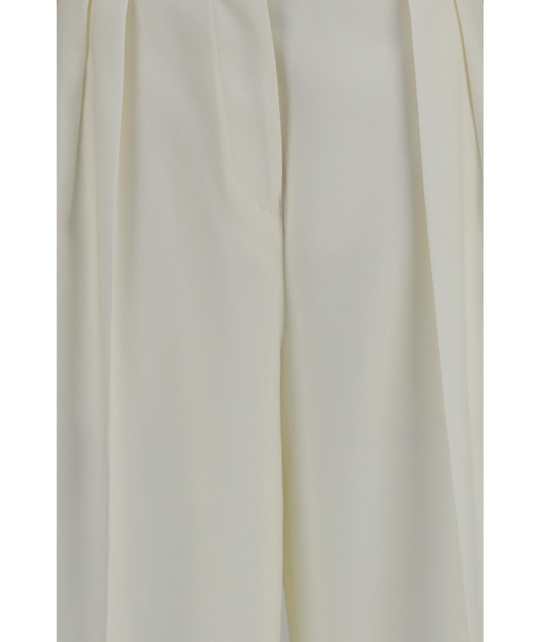 CALVIN KLEIN Белые шерстяные прямые брюки, фото 3