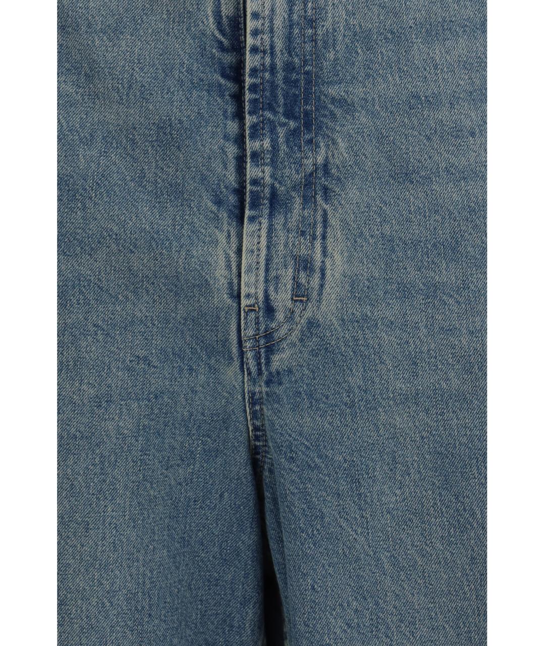 MAISON MARGIELA Синие хлопковые прямые джинсы, фото 3