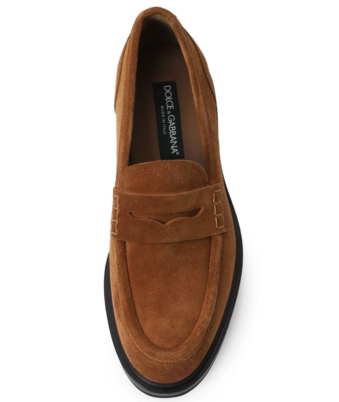DOLCE&GABBANA Коричневые кожаные лоферы, фото 3