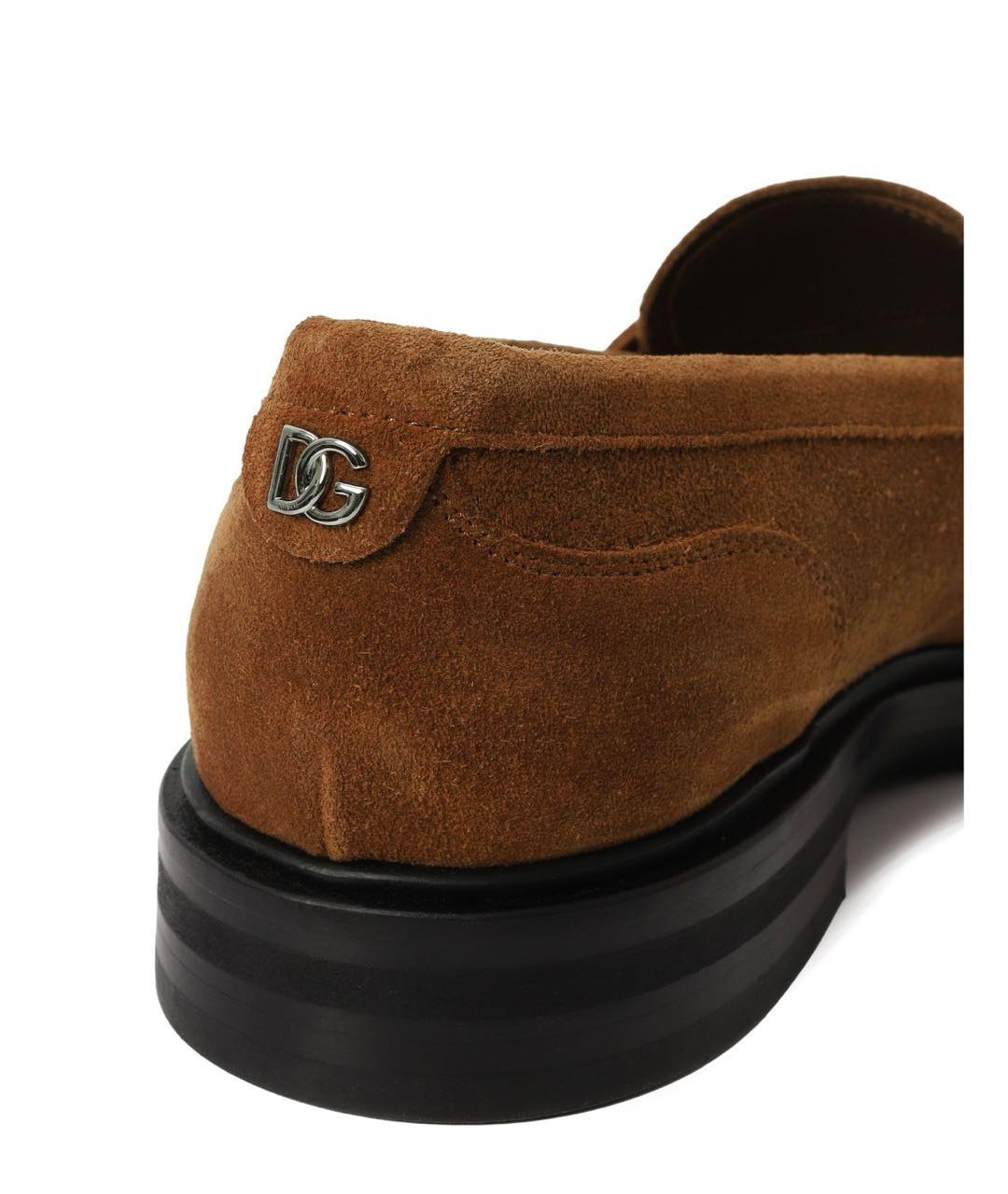 DOLCE&GABBANA Коричневые кожаные лоферы, фото 5