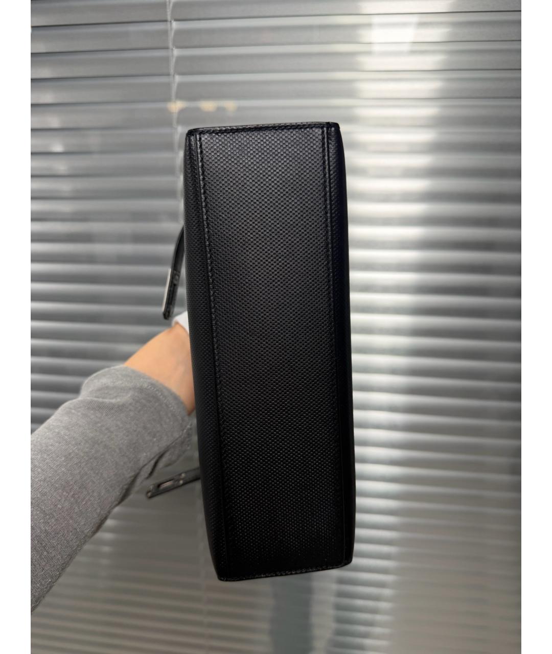 HERMES Черная кожаная сумка тоут, фото 4