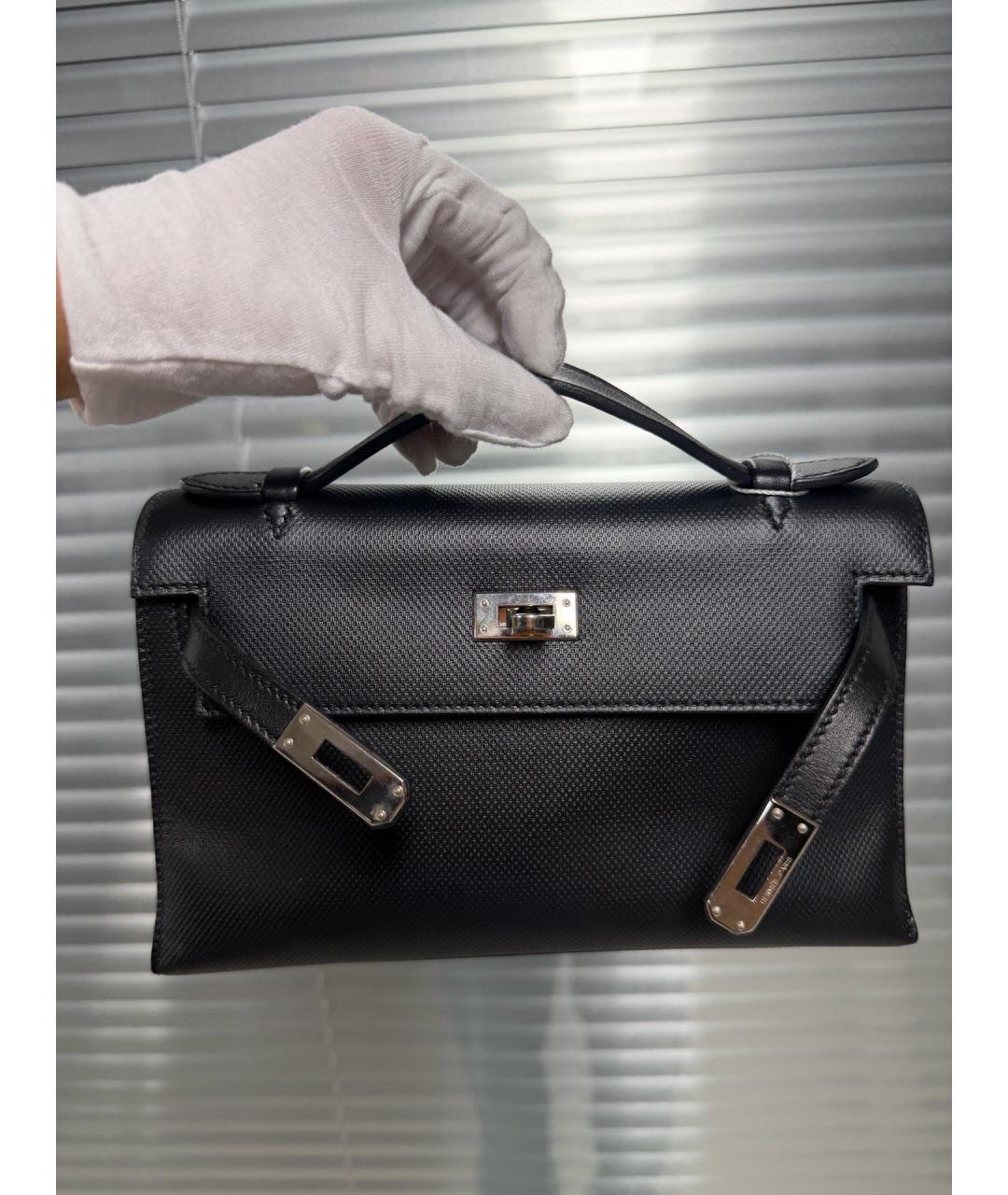 HERMES Черная кожаная сумка тоут, фото 2