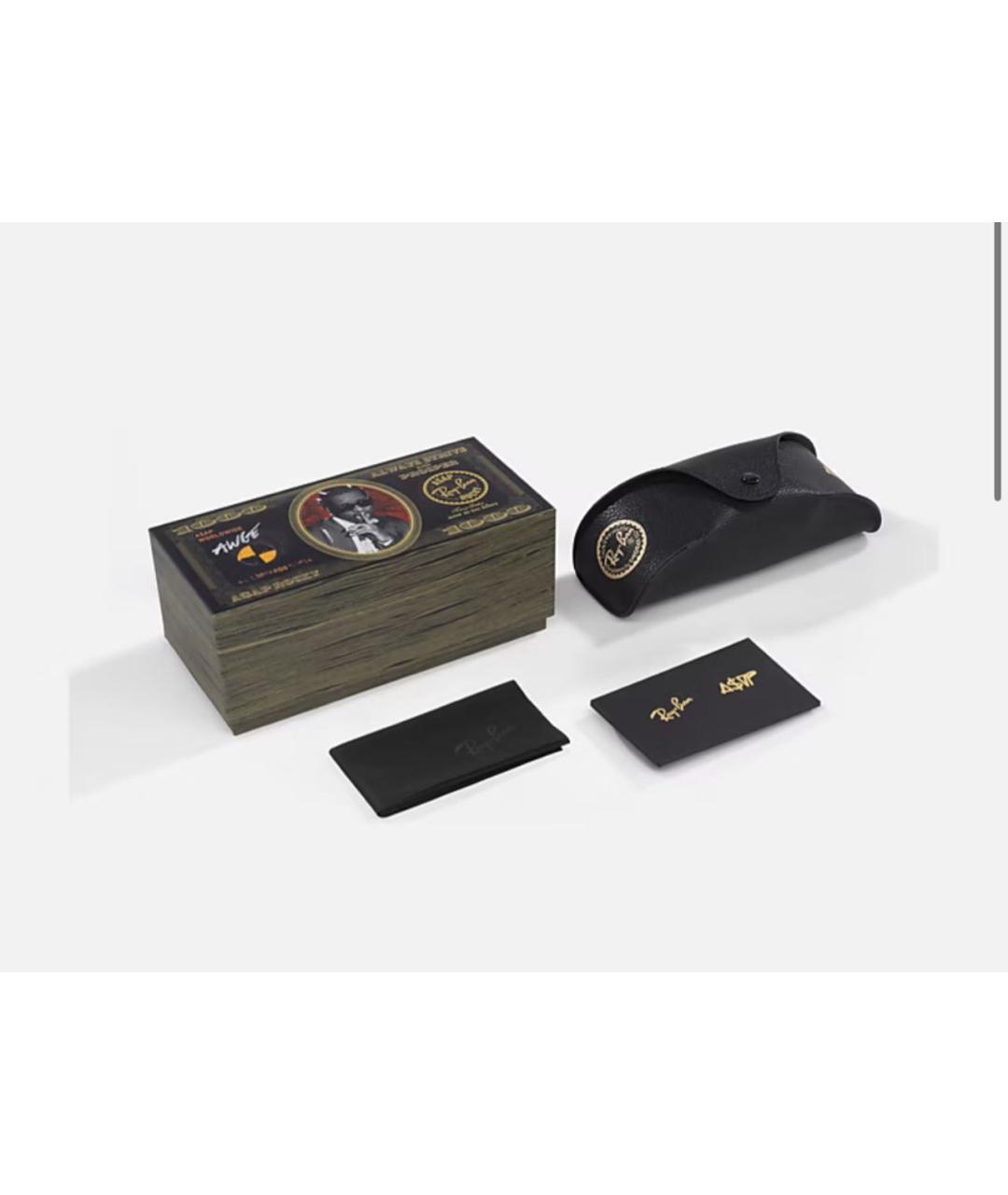 RAY BAN Черные металлические солнцезащитные очки, фото 3