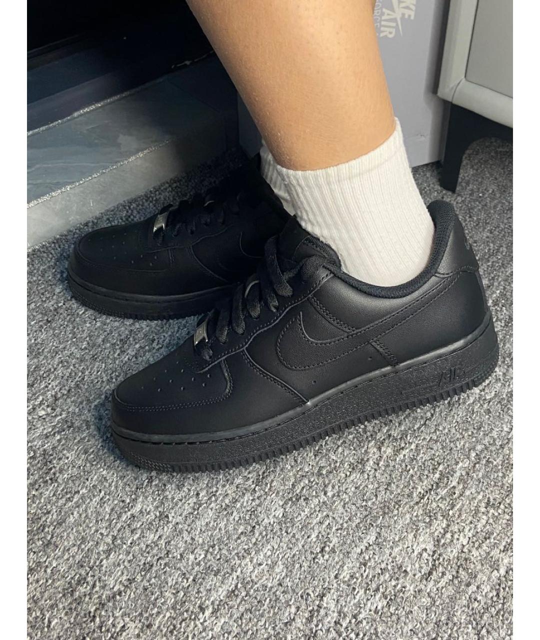 NIKE Черные кожаные кроссовки, фото 4