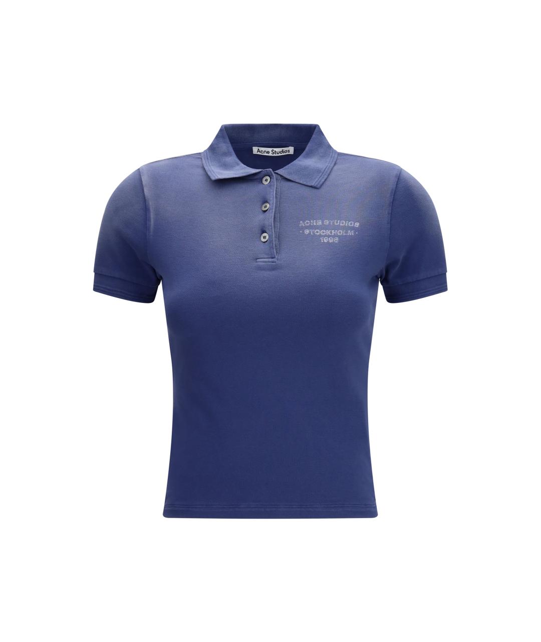 ACNE STUDIOS Синяя хлопковая футболка, фото 4