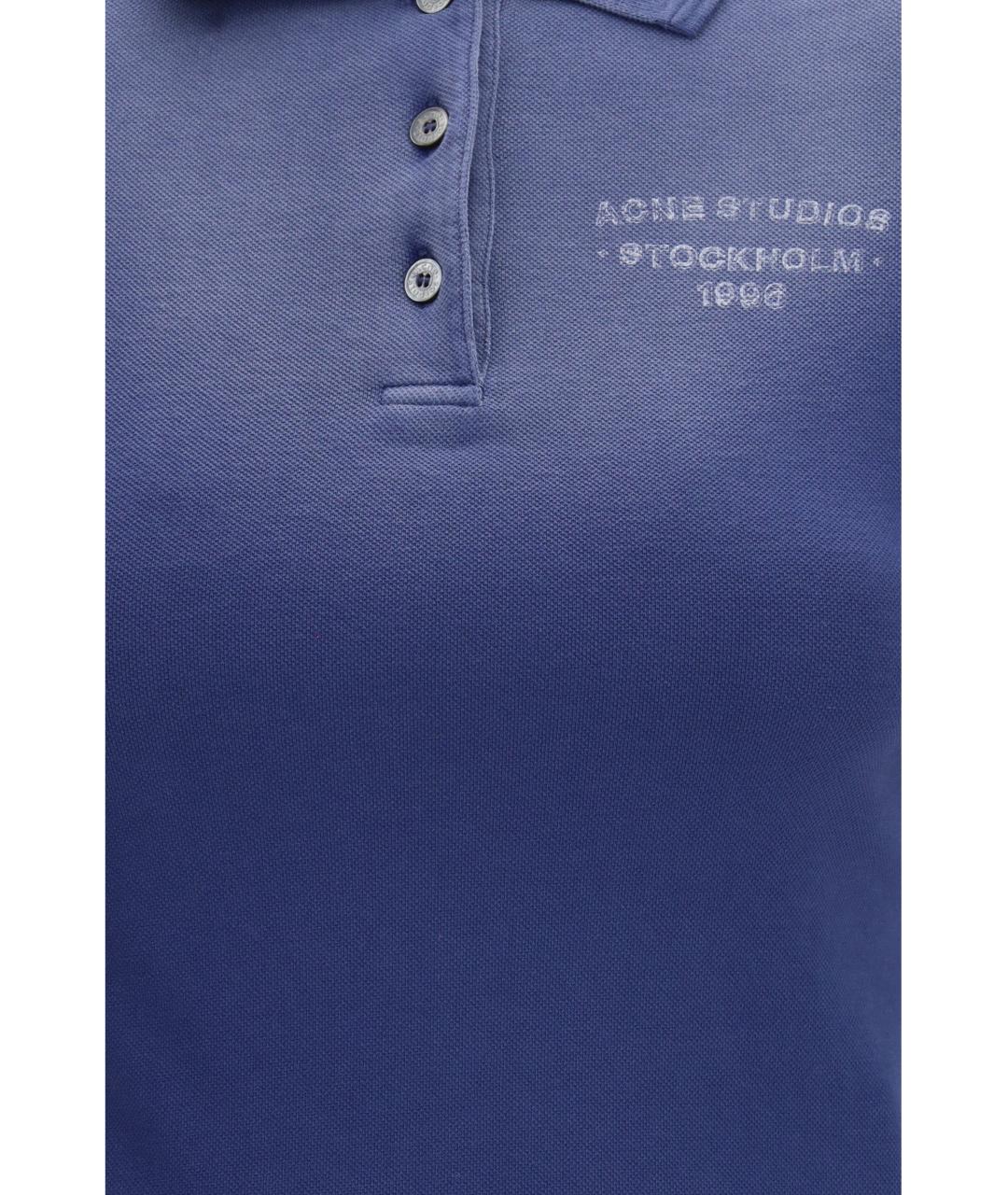 ACNE STUDIOS Синяя хлопковая футболка, фото 3