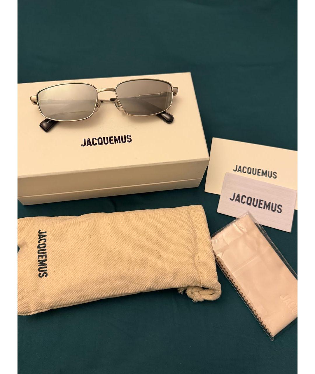 JACQUEMUS Серебряные металлические солнцезащитные очки, фото 5