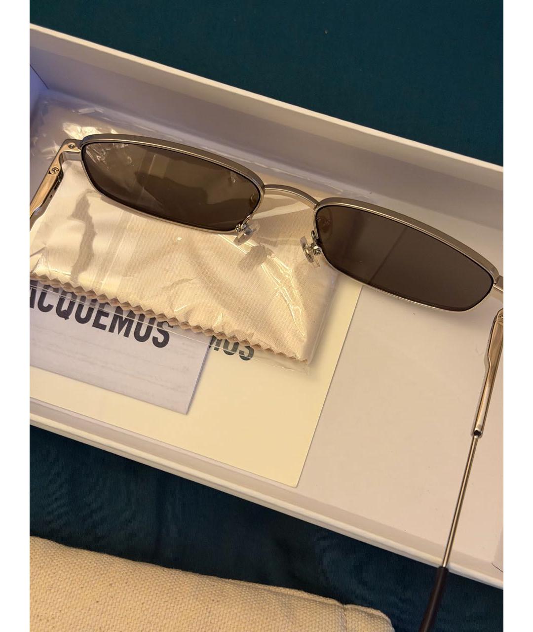 JACQUEMUS Серебряные металлические солнцезащитные очки, фото 7