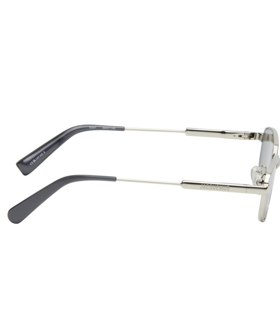 JACQUEMUS Серебряные металлические солнцезащитные очки, фото 2