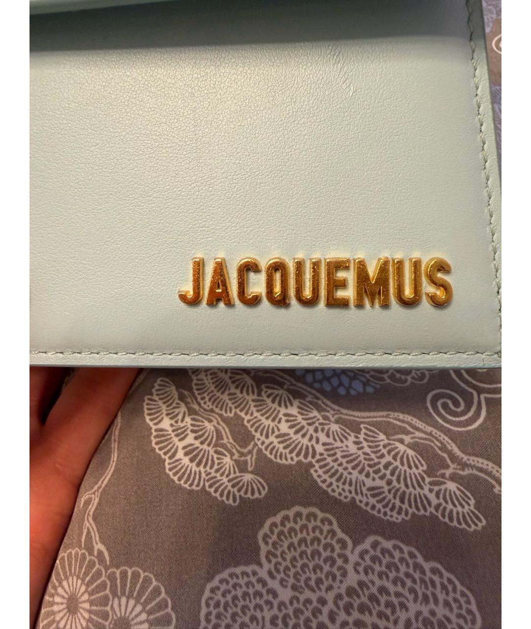 JACQUEMUS Голубая кожаная сумка с короткими ручками, фото 7