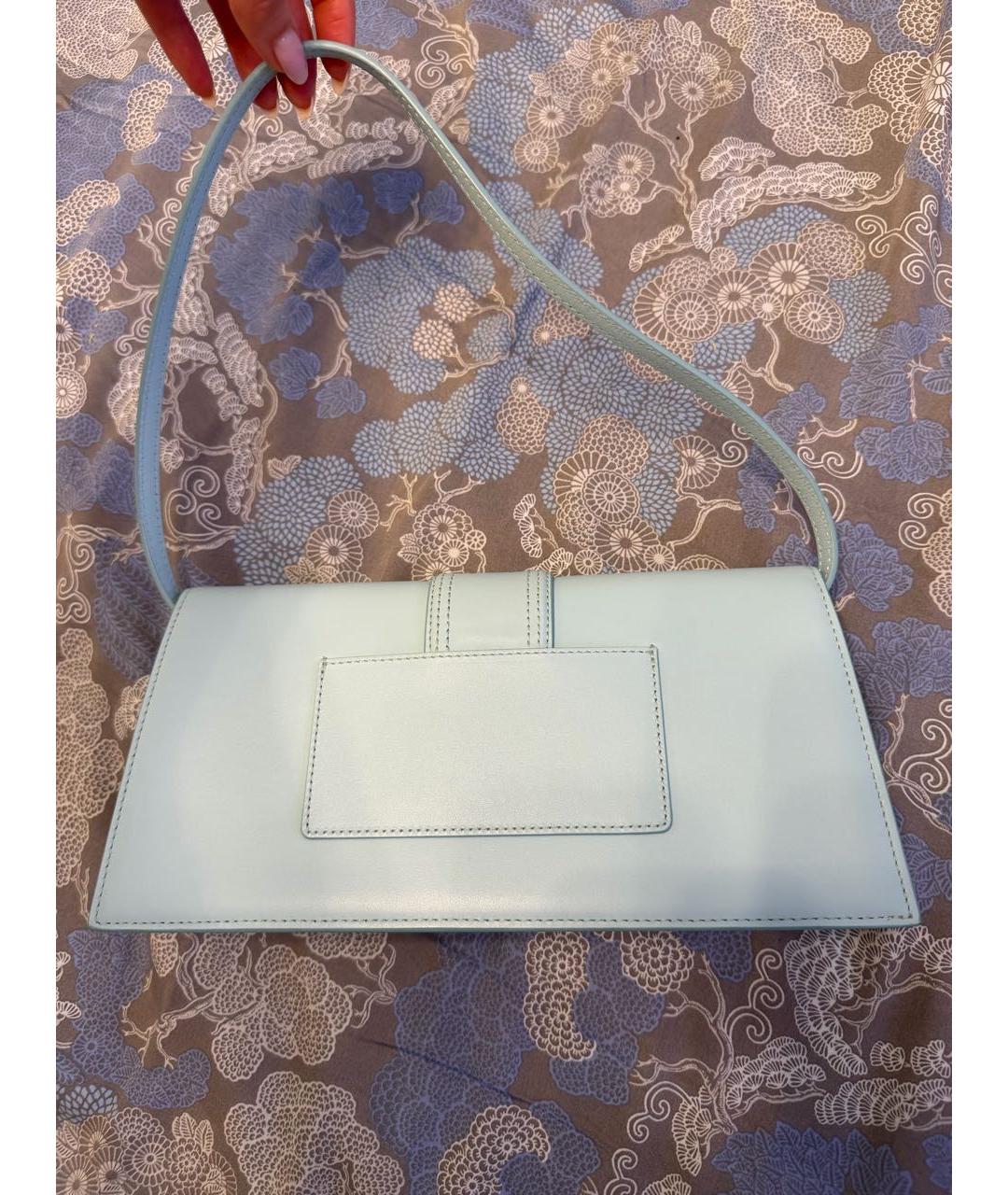 JACQUEMUS Голубая кожаная сумка с короткими ручками, фото 3