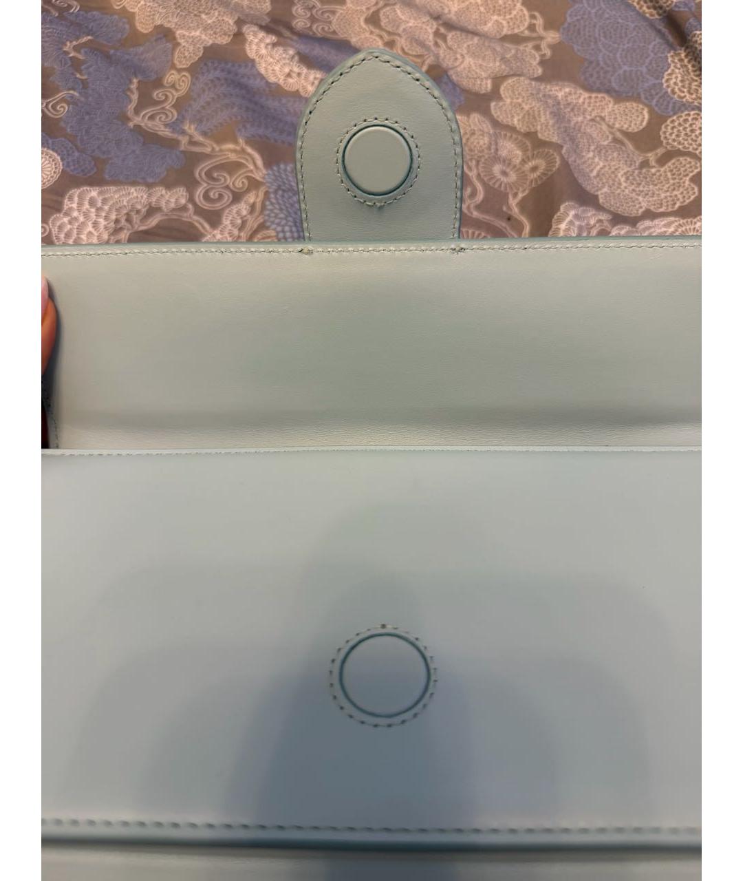 JACQUEMUS Голубая кожаная сумка с короткими ручками, фото 5