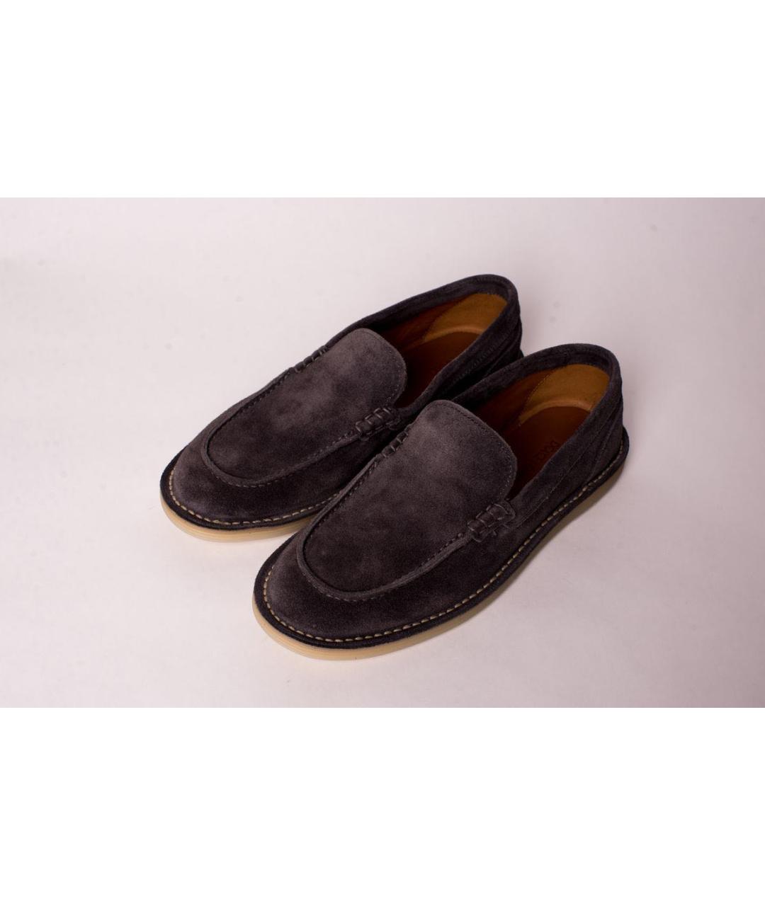 DOLCE&GABBANA Антрацитовые кожаные лоферы, фото 4