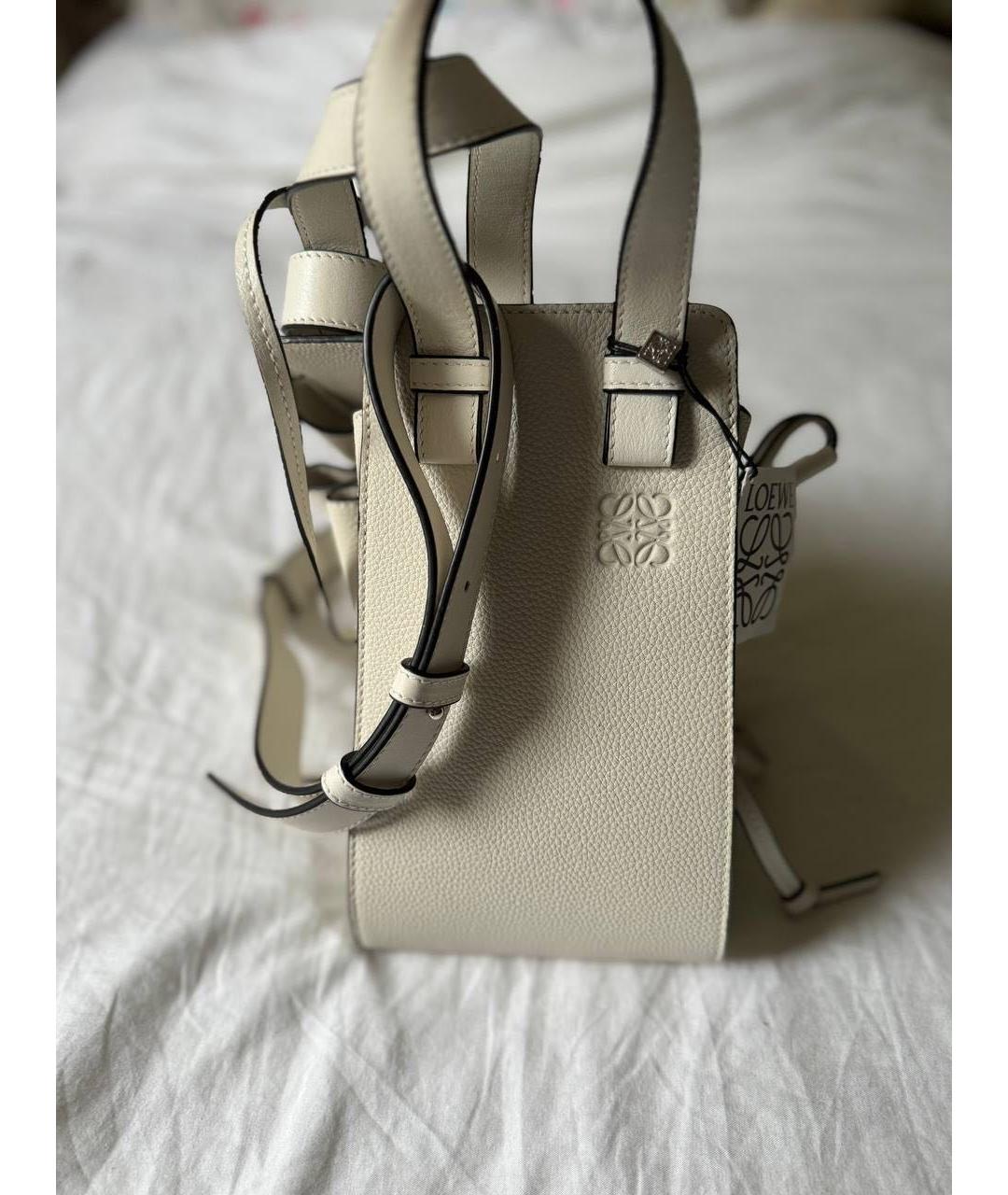LOEWE Белая кожаная сумка с короткими ручками, фото 3