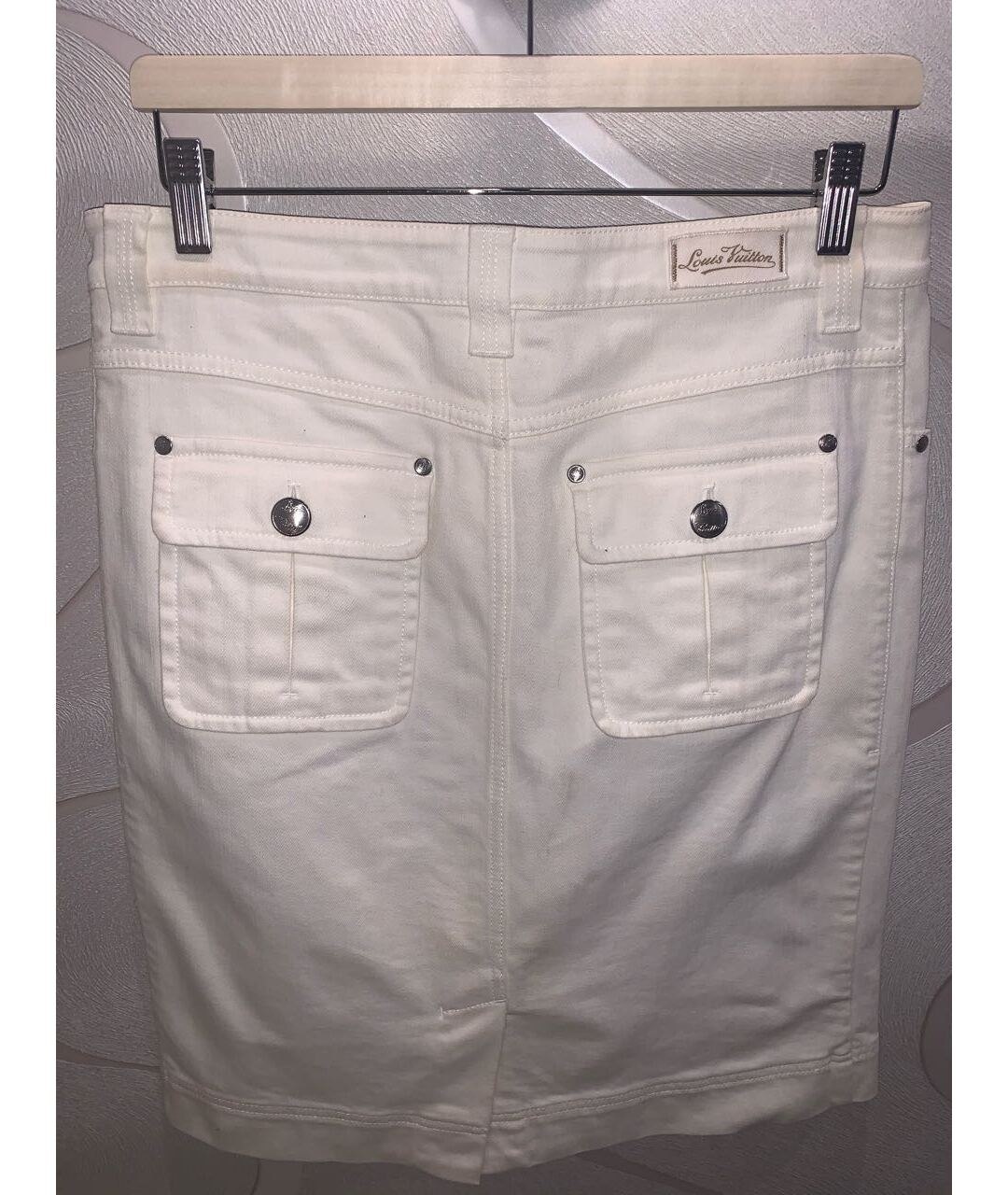 YVES SAINT LAURENT VINTAGE Белая деним юбка миди, фото 2