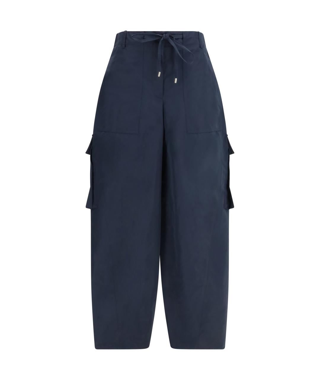 ALAIA Темно-синие полиэстеровые брюки широкие, фото 1