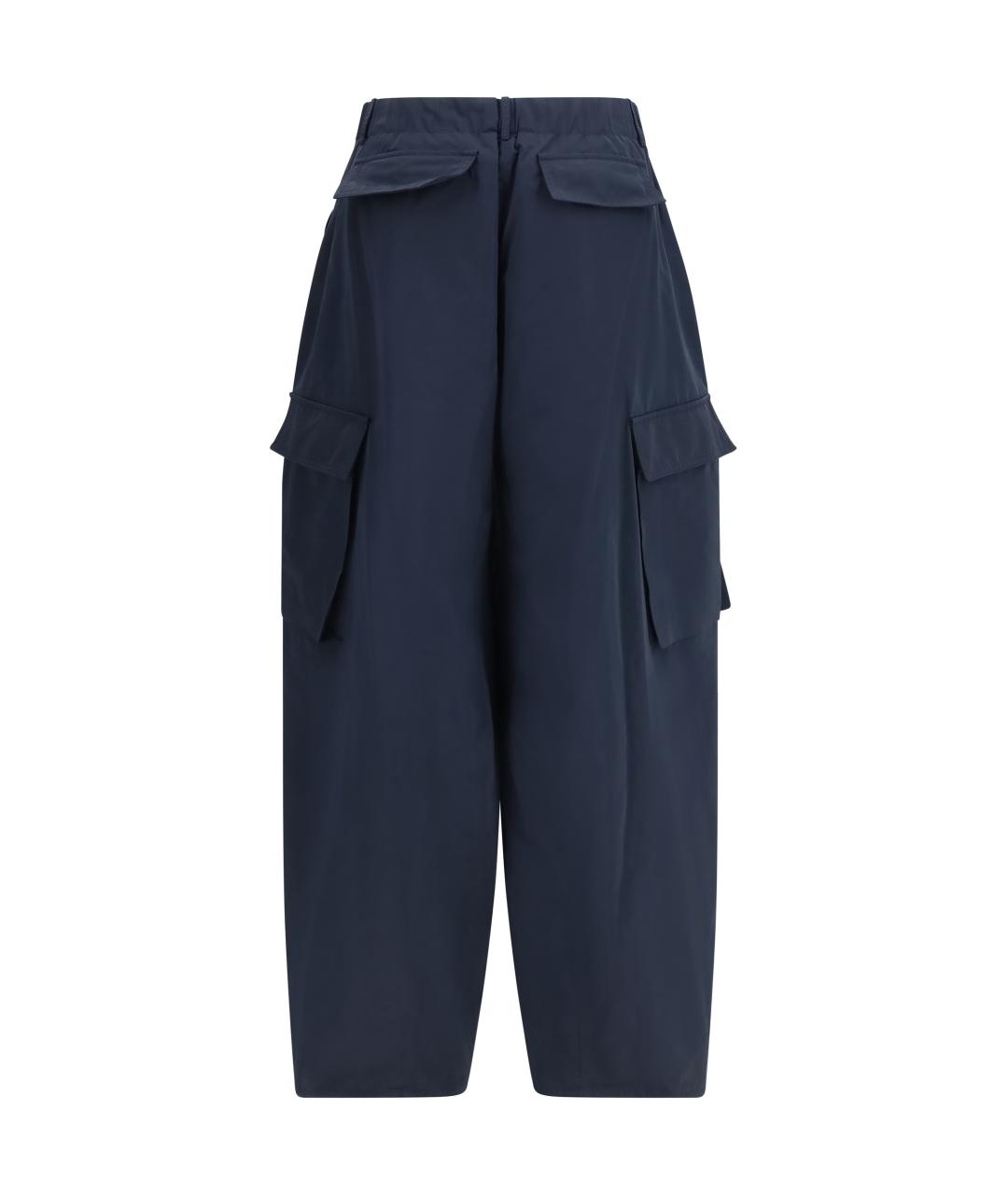 ALAIA Темно-синие полиэстеровые брюки широкие, фото 2