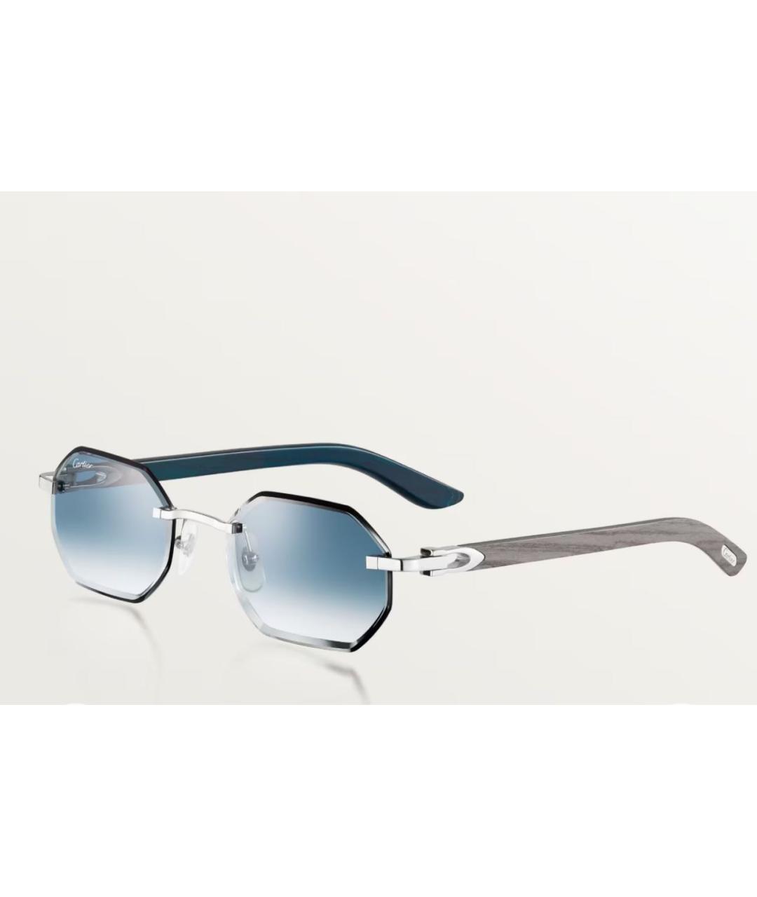 CARTIER Серые деревянные солнцезащитные очки, фото 2