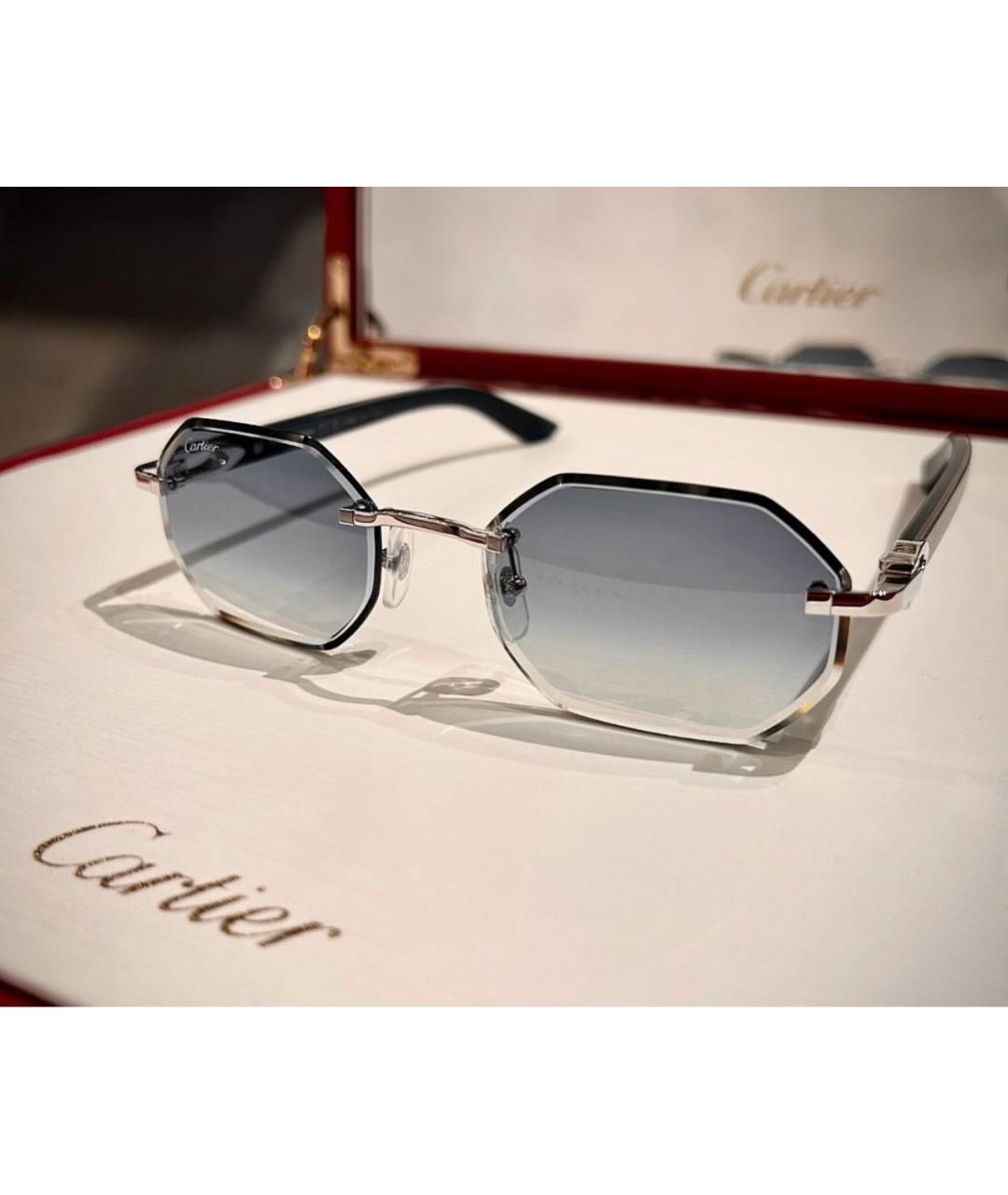 CARTIER Серые деревянные солнцезащитные очки, фото 3