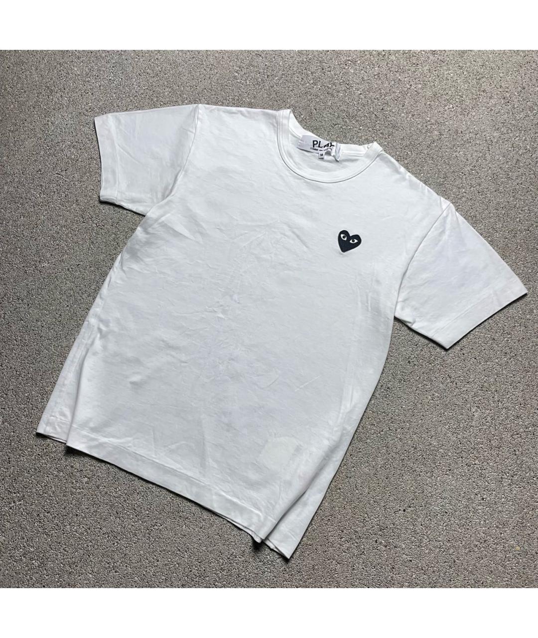 COMME DES GARÇONS PLAY Белая хлопковая футболка, фото 4