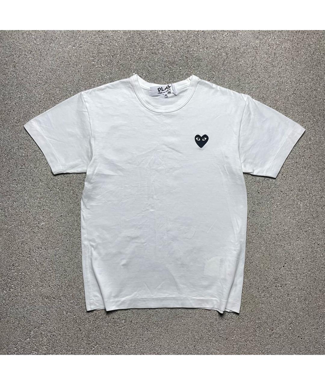 COMME DES GARÇONS PLAY Белая хлопковая футболка, фото 2