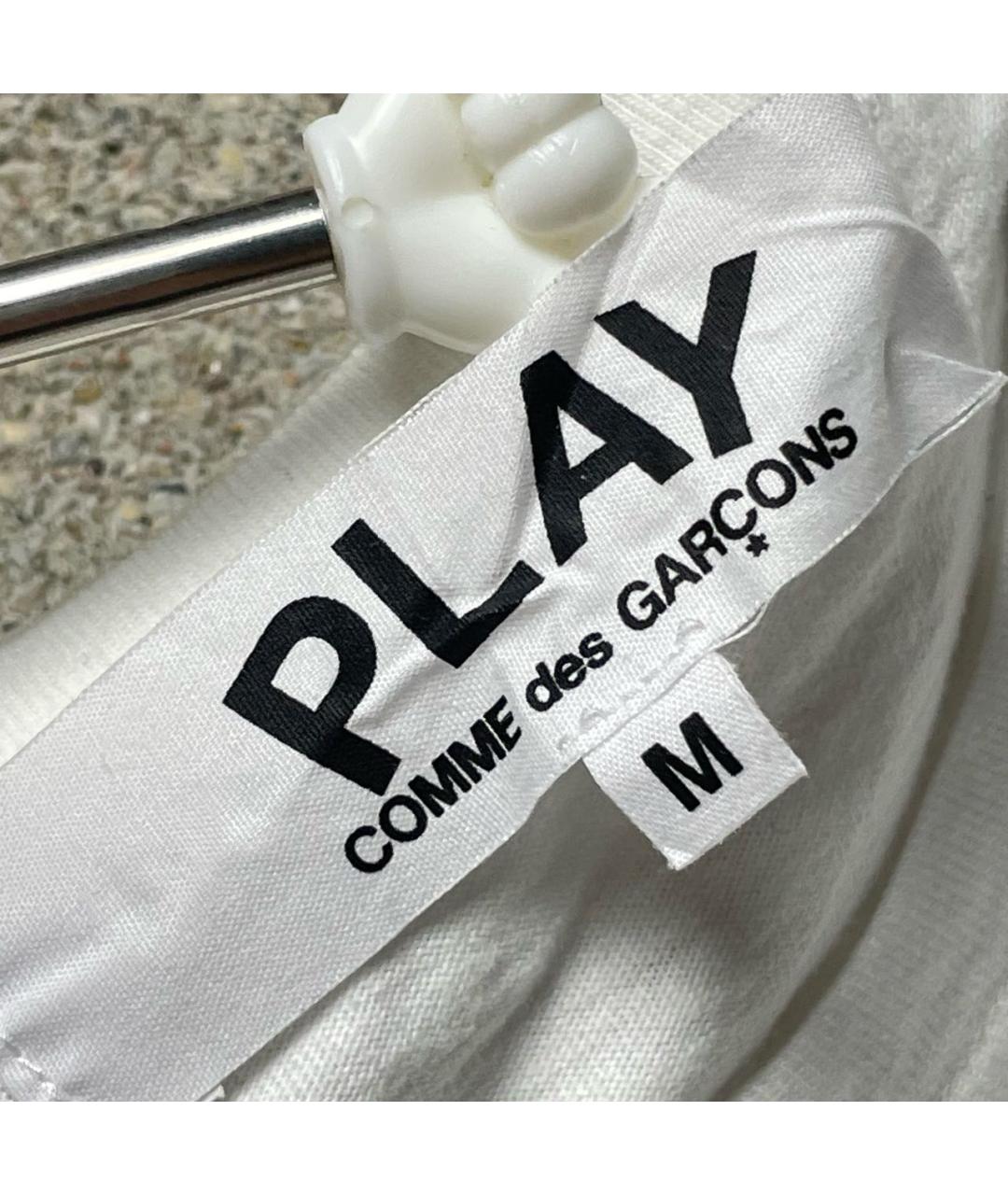 COMME DES GARÇONS PLAY Белая хлопковая футболка, фото 7