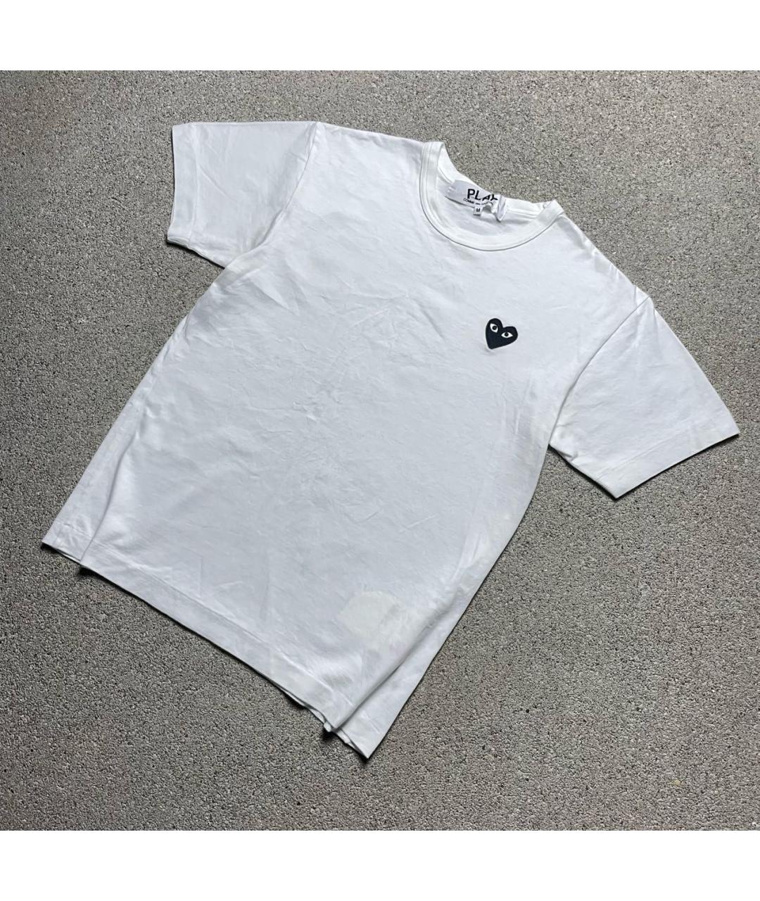 COMME DES GARÇONS PLAY Белая хлопковая футболка, фото 5