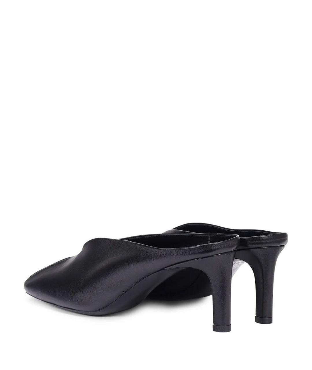 JIL SANDER Черные кожаные мюли, фото 3